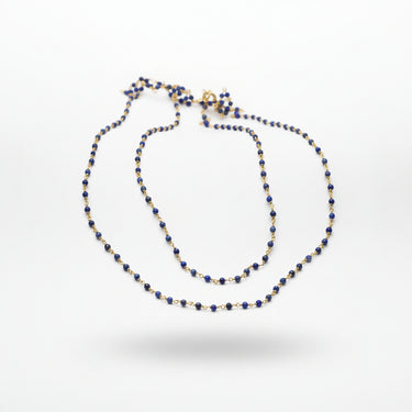 Gold chain necklace with lapis lazuli 