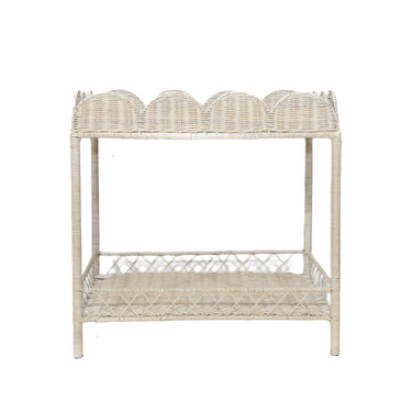 Scallop Rattan Tray Table