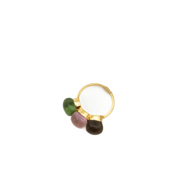 Sina triple stone ring gold
