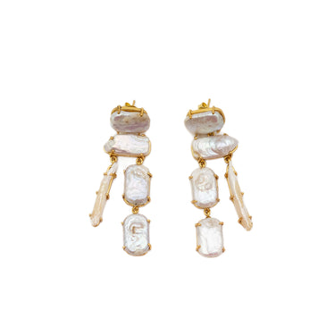 Romani baroque pearl drop earrings