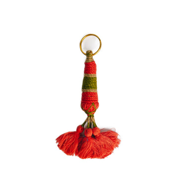 Anokhi cotton tassel keyring