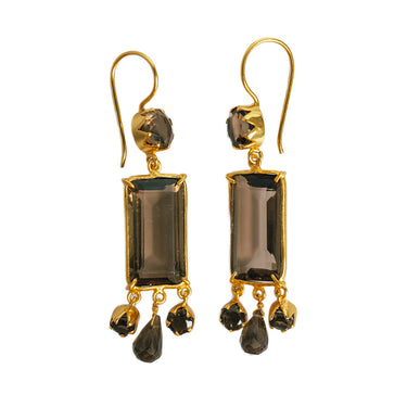 Shiva smoky quartz drop earrings