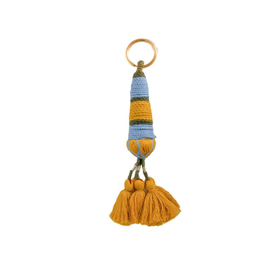 Anokhi cotton tassel keyring
