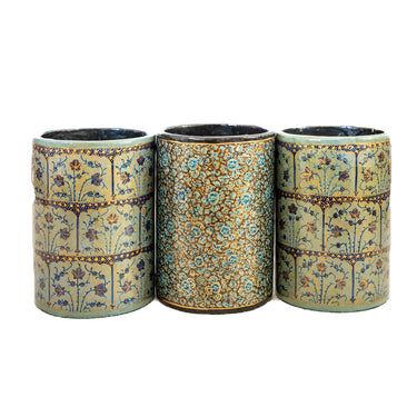 Hand Painted Papier-Mâché Pen Holder