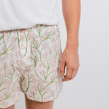 Pink & green block printed unisex boxers