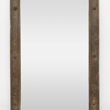 vintage timber rectangular mirror