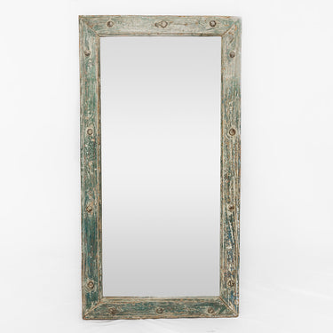 vintage timber rectangular mirror