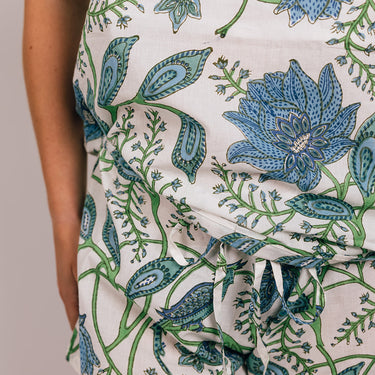 Green & Blue Sleep Shorts & Cami Top