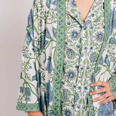 Green & blue long kimono