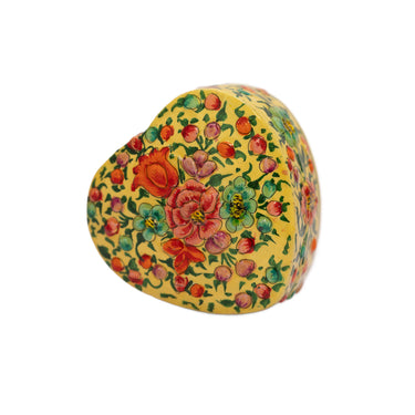 Decorative heart-shaped box with floral patterns