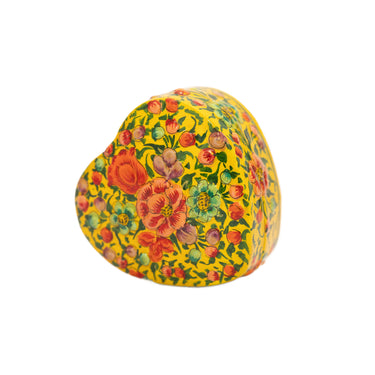 Decorative heart-shaped box with floral patterns