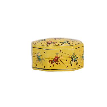 Hand Painted Papiér Mâché Lacquer Octagonal Pin Box