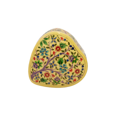 Decorative heart-shaped box with floral patterns