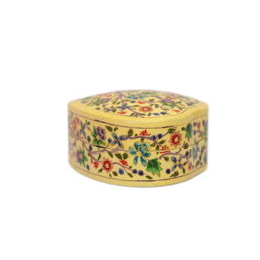 Decorative heart-shaped box with floral patterns