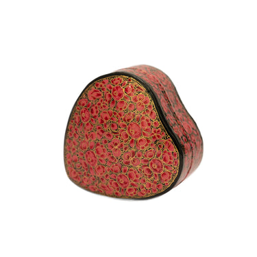 Decorative heart-shaped box with floral patterns
