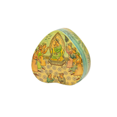 Decorative heart-shaped box with floral patterns