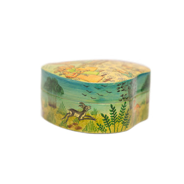 Decorative heart-shaped box with floral patterns
