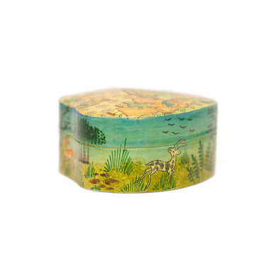 Decorative heart-shaped box with floral patterns
