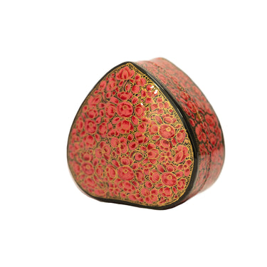 Decorative heart-shaped box with floral patterns
