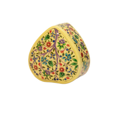 Decorative heart-shaped box with floral patterns