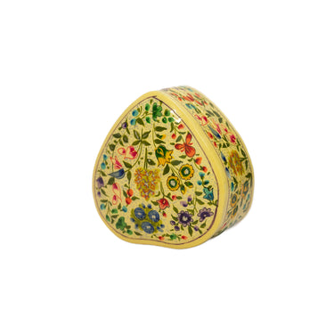 Decorative heart-shaped box with floral patterns