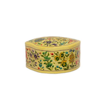 Decorative heart-shaped box with floral patterns