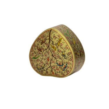 Decorative heart-shaped box with floral patterns