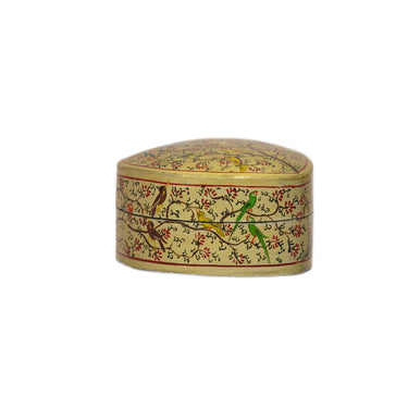 Decorative heart-shaped box with floral patterns