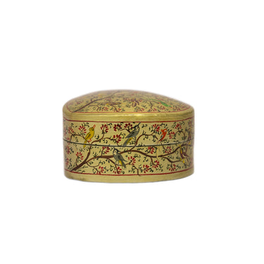 Decorative heart-shaped box with floral patterns