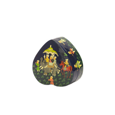 Decorative heart-shaped box with floral patterns
