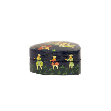 Decorative heart-shaped box with floral patterns