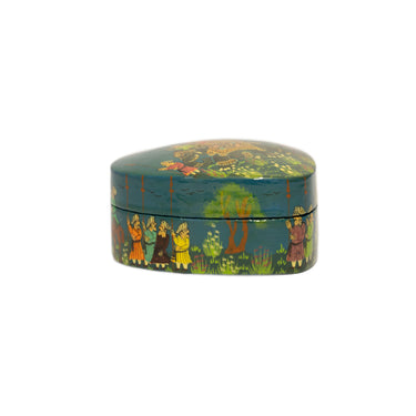 Decorative heart-shaped box with floral patterns