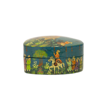Decorative heart-shaped box with floral patterns