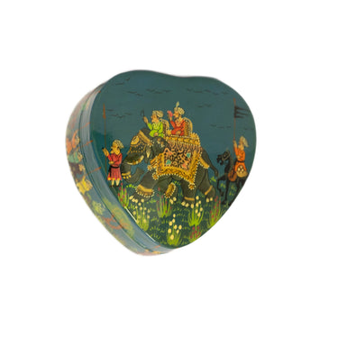 Decorative heart-shaped box with floral patterns