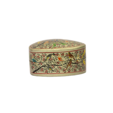 Decorative heart-shaped box with floral patterns