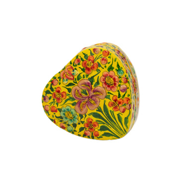 Decorative heart-shaped box with floral patterns