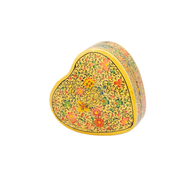 Decorative heart-shaped box with floral patterns