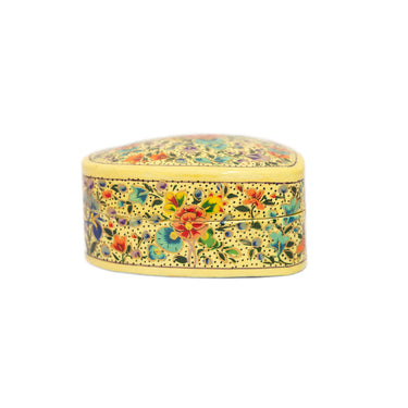 Decorative heart-shaped box with floral patterns