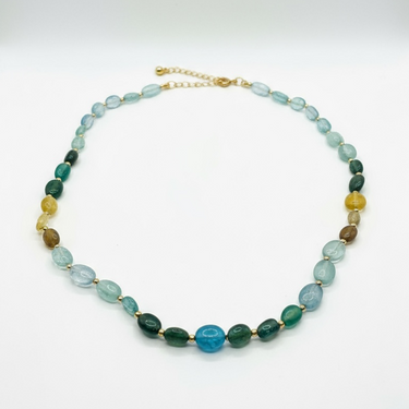Apatite Necklace with multicolored beads