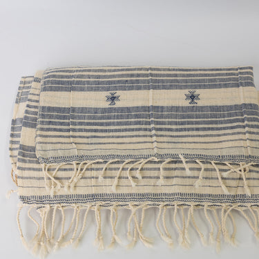 Organic cotton & indigo hand woven scarf