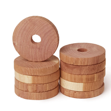 red cedar coat hanger discs