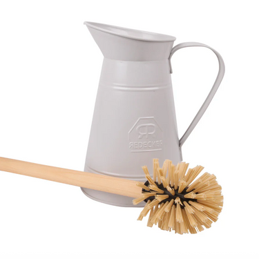 Metal & Beechwood Toilet Brush Set