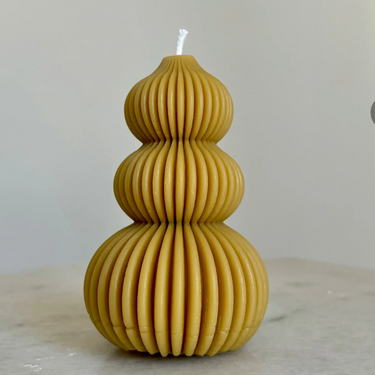Ribbed Christmas Tree  Beeswax Candle