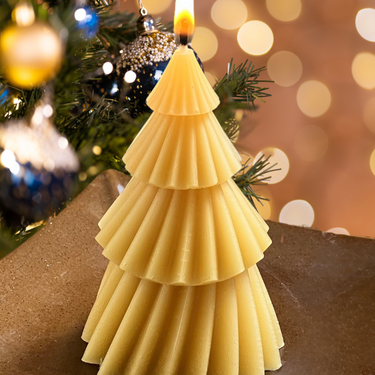 Christmas Tree Swirl Beeswax Candle