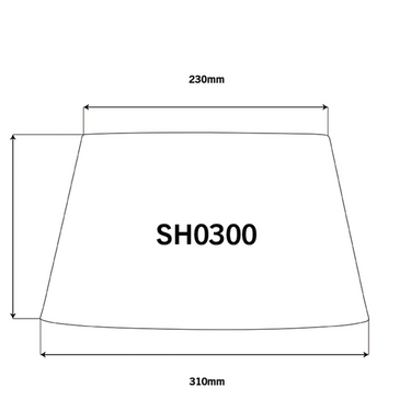 dimensions of a tapered shade 230mm, 160mm, and 310mm, 