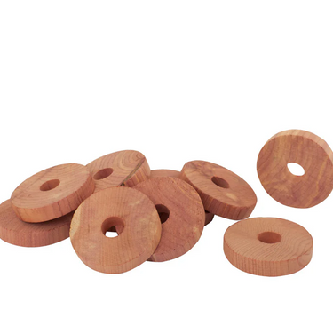 red cedar coat hanger discs