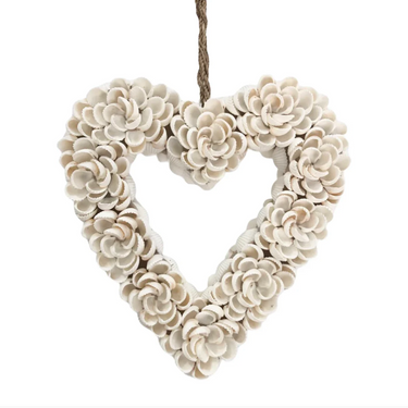 rose pattern shell hanging heart