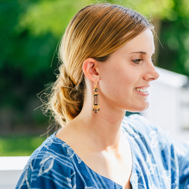 Shiva smoky quartz drop earrings