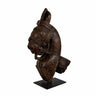 Decorative teak temple horse head on a stand 