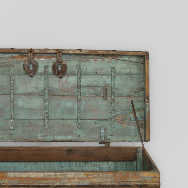 pitara coffee box with painted blue interior